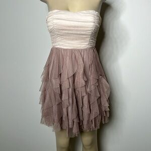 Teeze Me size 3 creme and brown dress